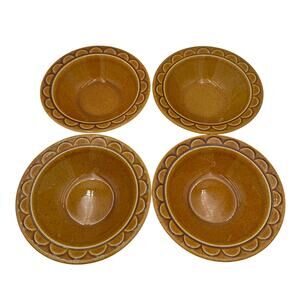 Set/4 Vintage Cereal Bowls in Golden Harvest by Homer Laughlin 6 3/4"
